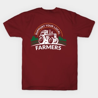 Support Your Local Farmers with Tractor Design T-Shirt